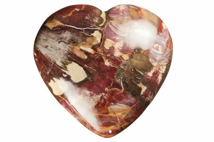 Polished Triassic Petrified Wood Heart - Madagascar #194881